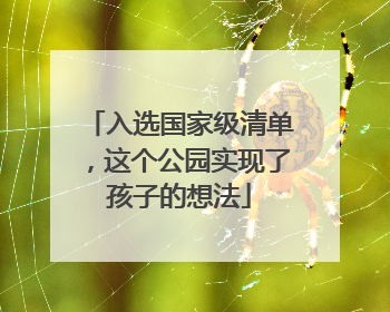 入选国家级清单，这个公园实现了孩子的想法