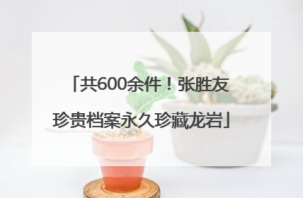 共600余件！张胜友珍贵档案永久珍藏龙岩