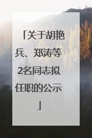 关于胡艳兵、郑涛等2名同志拟任职的公示