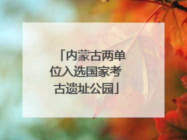 内蒙古两单位入选国家考古遗址公园