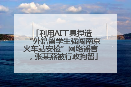 利用AI工具捏造 “外籍留学生强闯南京火车站安检”网络谣言，张某燕被行政拘留