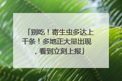 别吃！寄生虫多达上千条！多地正大量出现，看到立刻上报