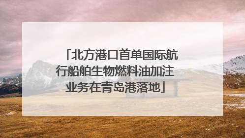 北方港口首单国际航行船舶生物燃料油加注业务在青岛港落地