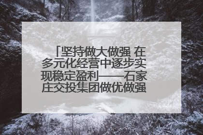 坚持做大做强 在多元化经营中逐步实现稳定盈利——石家庄交投集团做优做强典型报道之三