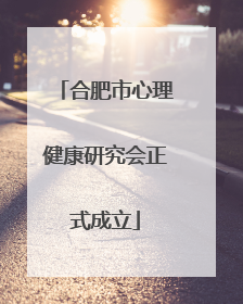 合肥市心理健康研究会正式成立