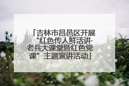 吉林市昌邑区开展“红色传人鲜活讲·老兵大课堂暨红色党课”主题宣讲活动