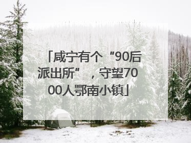 咸宁有个“90后派出所”，守望7000人鄂南小镇