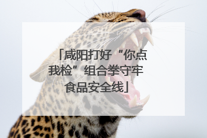 咸阳打好“你点我检”组合拳守牢食品安全线