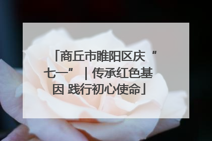 商丘市睢阳区庆“七一”｜传承红色基因 践行初心使命