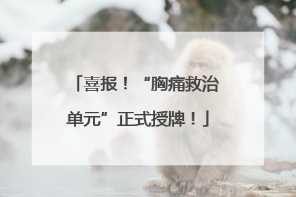 喜报！“胸痛救治单元”正式授牌！