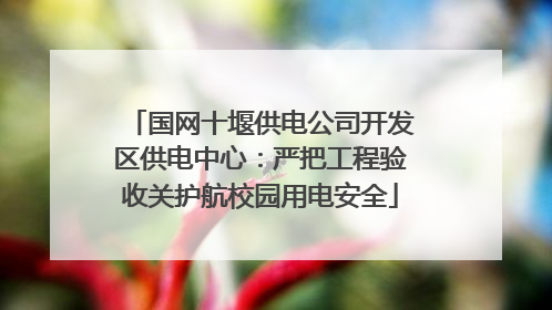 国网十堰供电公司开发区供电中心：严把工程验收关护航校园用电安全