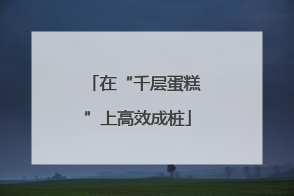 在“千层蛋糕”上高效成桩