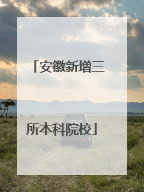 安徽新增三所本科院校