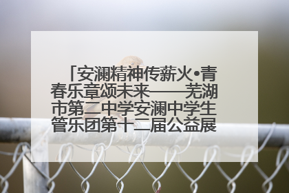 安澜精神传薪火•青春乐章颂未来——芜湖市第二中学安澜中学生管乐团第十二届公益展演圆满举行