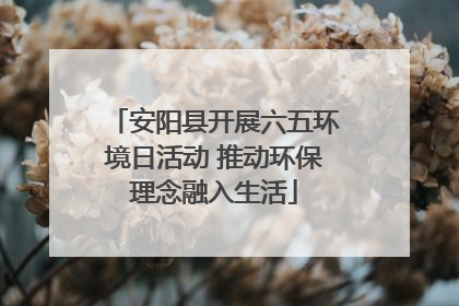 安阳县开展六五环境日活动 推动环保理念融入生活
