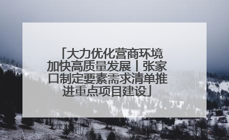 大力优化营商环境 加快高质量发展丨张家口制定要素需求清单推进重点项目建设