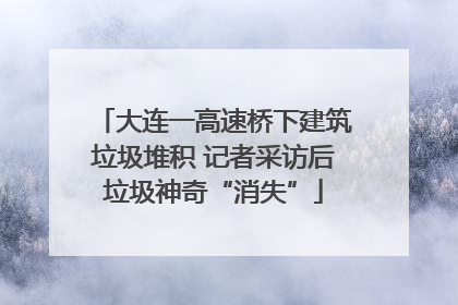 大连一高速桥下建筑垃圾堆积 记者采访后垃圾神奇“消失”