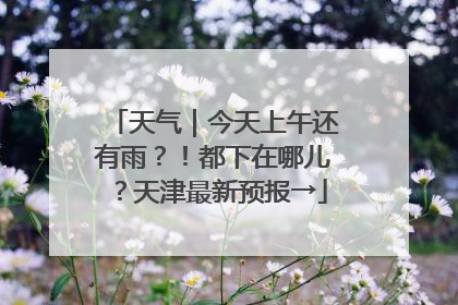 天气｜今天上午还有雨？！都下在哪儿？天津最新预报→