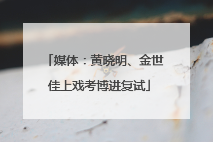 媒体：黄晓明、金世佳上戏考博进复试