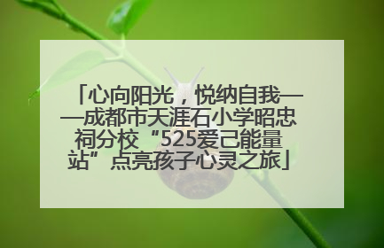 心向阳光，悦纳自我——成都市天涯石小学昭忠祠分校“525爱己能量站”点亮孩子心灵之旅