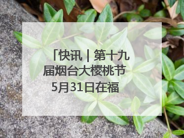 快讯｜第十九届烟台大樱桃节5月31日在福山门楼举办