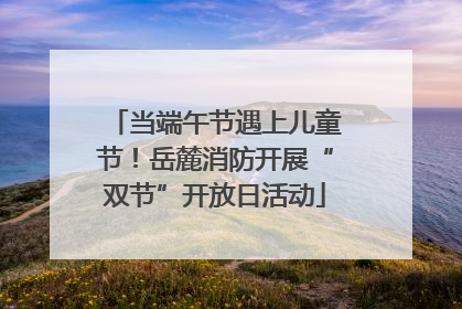 当端午节遇上儿童节！岳麓消防开展“双节”开放日活动