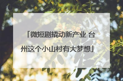 微短剧撬动新产业 台州这个小山村有大梦想