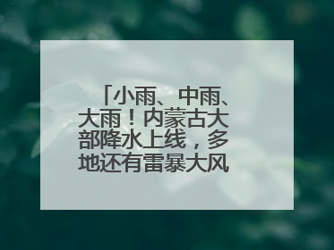 小雨、中雨、大雨！内蒙古大部降水上线，多地还有雷暴大风或冰雹天气
