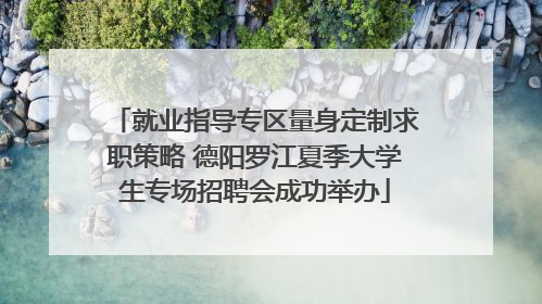 就业指导专区量身定制求职策略 德阳罗江夏季大学生专场招聘会成功举办