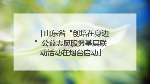 山东省“创培在身边”公益志愿服务基层联动活动在烟台启动