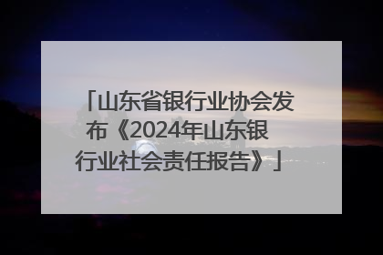山东省银行业协会发布《2024年山东银行业社会责任报告》