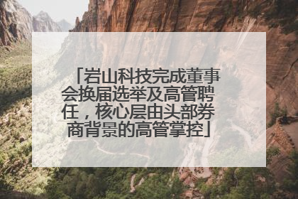 岩山科技完成董事会换届选举及高管聘任，核心层由头部券商背景的高管掌控