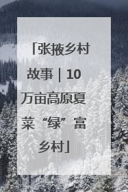 张掖乡村故事｜10万亩高原夏菜“绿”富乡村