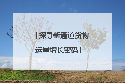 探寻新通道货物运量增长密码