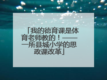我的德育课是体育老师教的！——一所县城小学的思政课改革