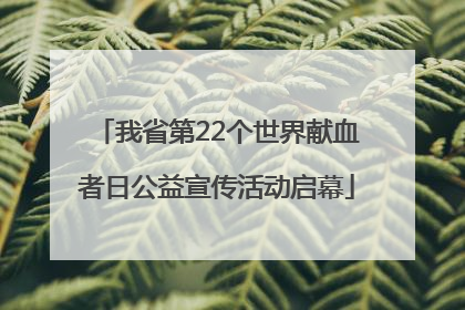 我省第22个世界献血者日公益宣传活动启幕