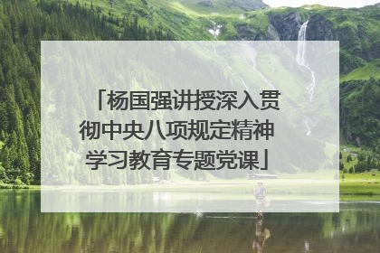 杨国强讲授深入贯彻中央八项规定精神学习教育专题党课