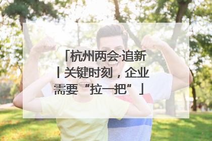 杭州两会·追新丨关键时刻，企业需要“拉一把”