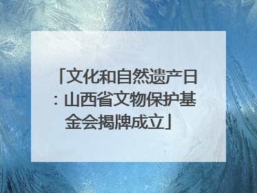 文化和自然遗产日：山西省文物保护基金会揭牌成立