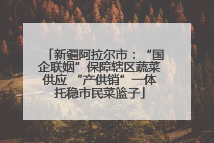 新疆阿拉尔市：“国企联姻”保障辖区蔬菜供应 “产供销”一体托稳市民菜篮子