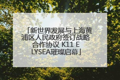 新世界发展与上海黄浦区人民政府签订战略合作协议 K11 ELYSEA璀璨启幕