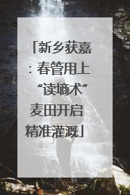 新乡获嘉：春管用上“读墒术” 麦田开启精准灌溉
