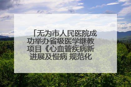 无为市人民医院成功举办省级医学继教项目《心血管疾病新进展及慢病 规范化诊疗》培训班