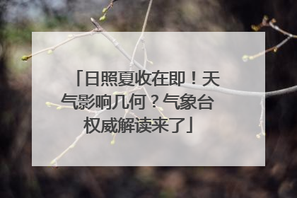 日照夏收在即！天气影响几何？气象台权威解读来了