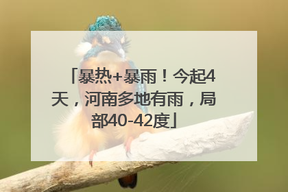 暴热+暴雨！今起4天，河南多地有雨，局部40-42度