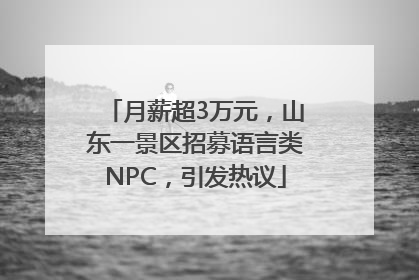 月薪超3万元，山东一景区招募语言类NPC，引发热议