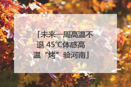 未来一周高温不退 45℃体感高温“烤”验河南