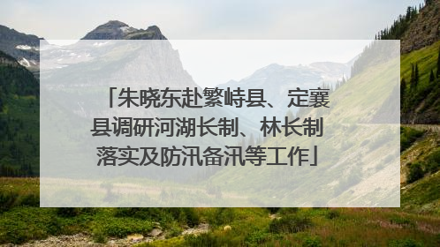 朱晓东赴繁峙县、定襄县调研河湖长制、林长制落实及防汛备汛等工作