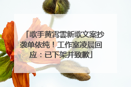 歌手黄霄雲新歌文案抄袭单依纯！工作室凌晨回应：已下架并致歉