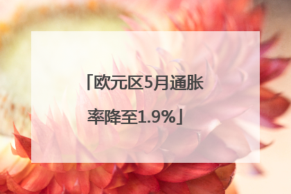 欧元区5月通胀率降至1.9%